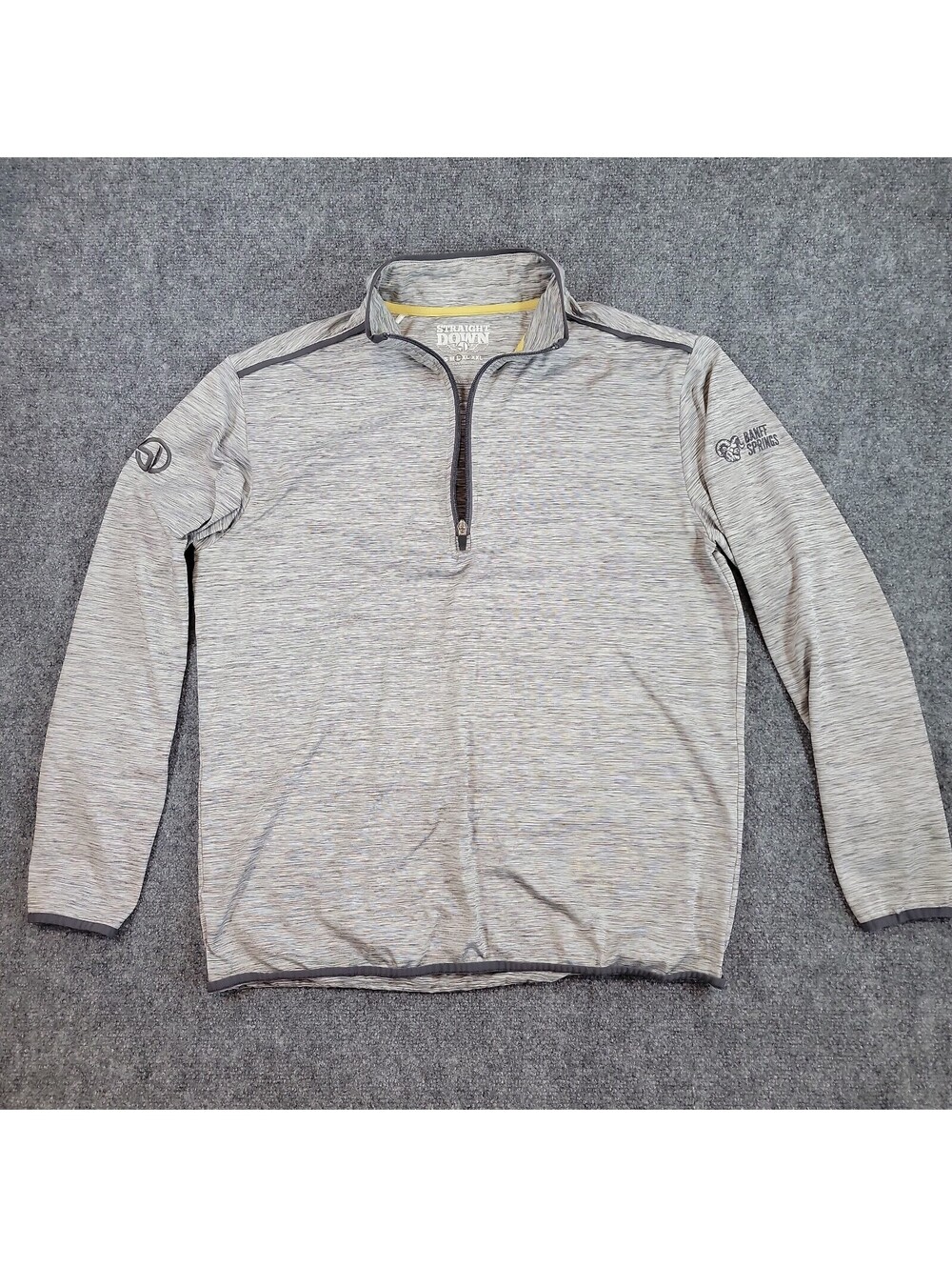 Straight Down Banff Springs Golf 1/4 Zip Pullover Mens SZ L Gray Heather 487